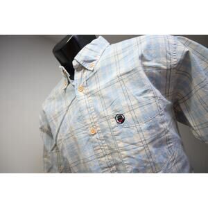 Southern Proper Dress Shirt Plaid Short Sleeve Casual Button Up Mens Size Medium
